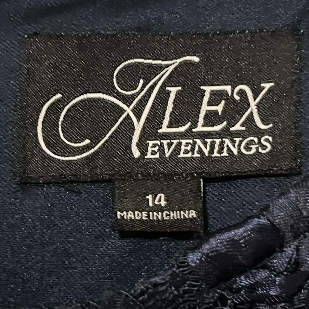 Elegant Navy Blue Lace Dress - Picture 5 of 5